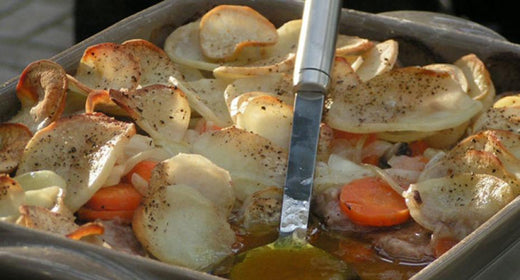 Lancashire (lamb) hot pot cooked on the Traeger Timberline 850 wood pellet grill