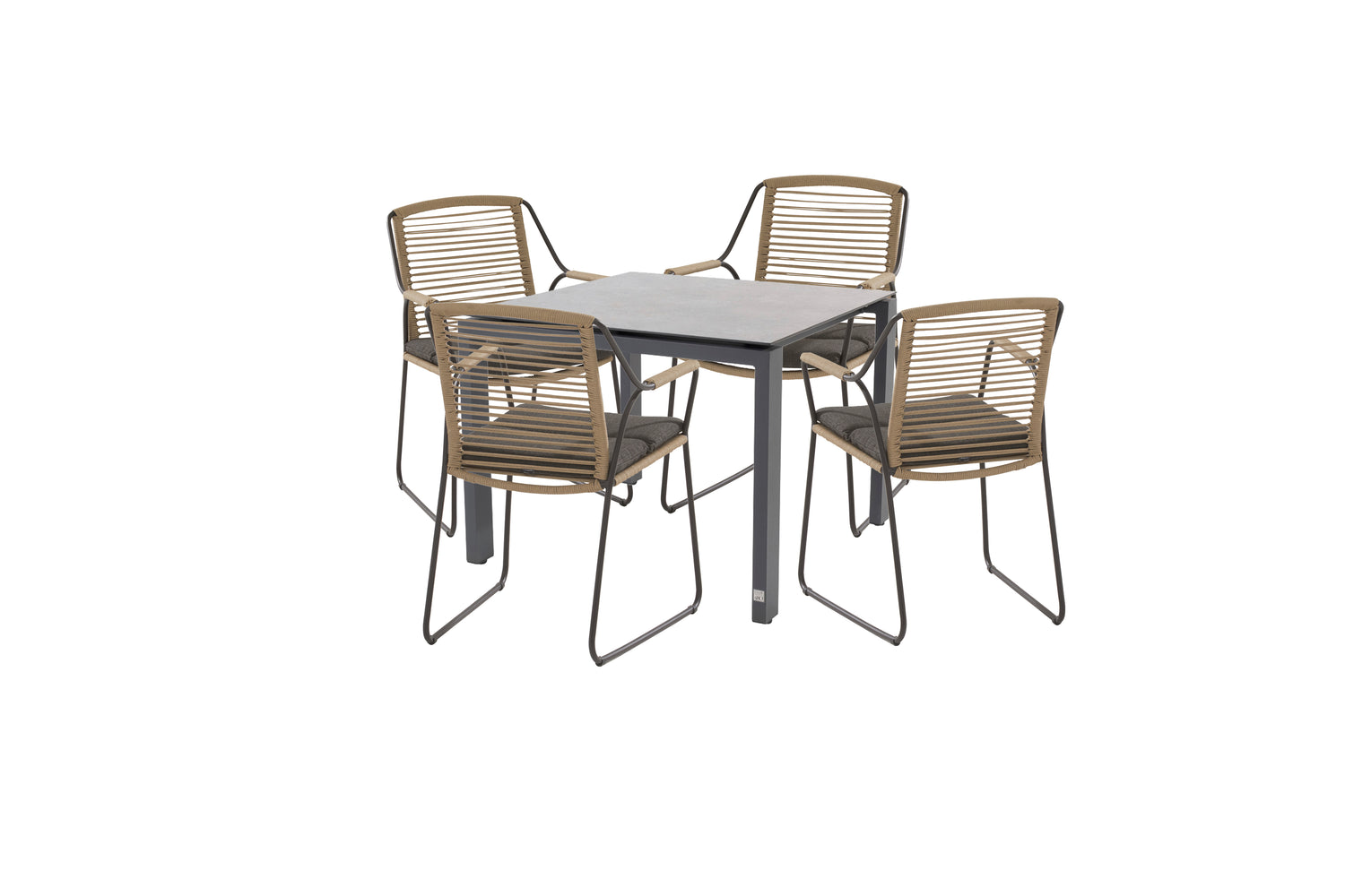 4 Seasons Outdoor Scandic Four Seater Dining Set with 95cm HPL Dining Table