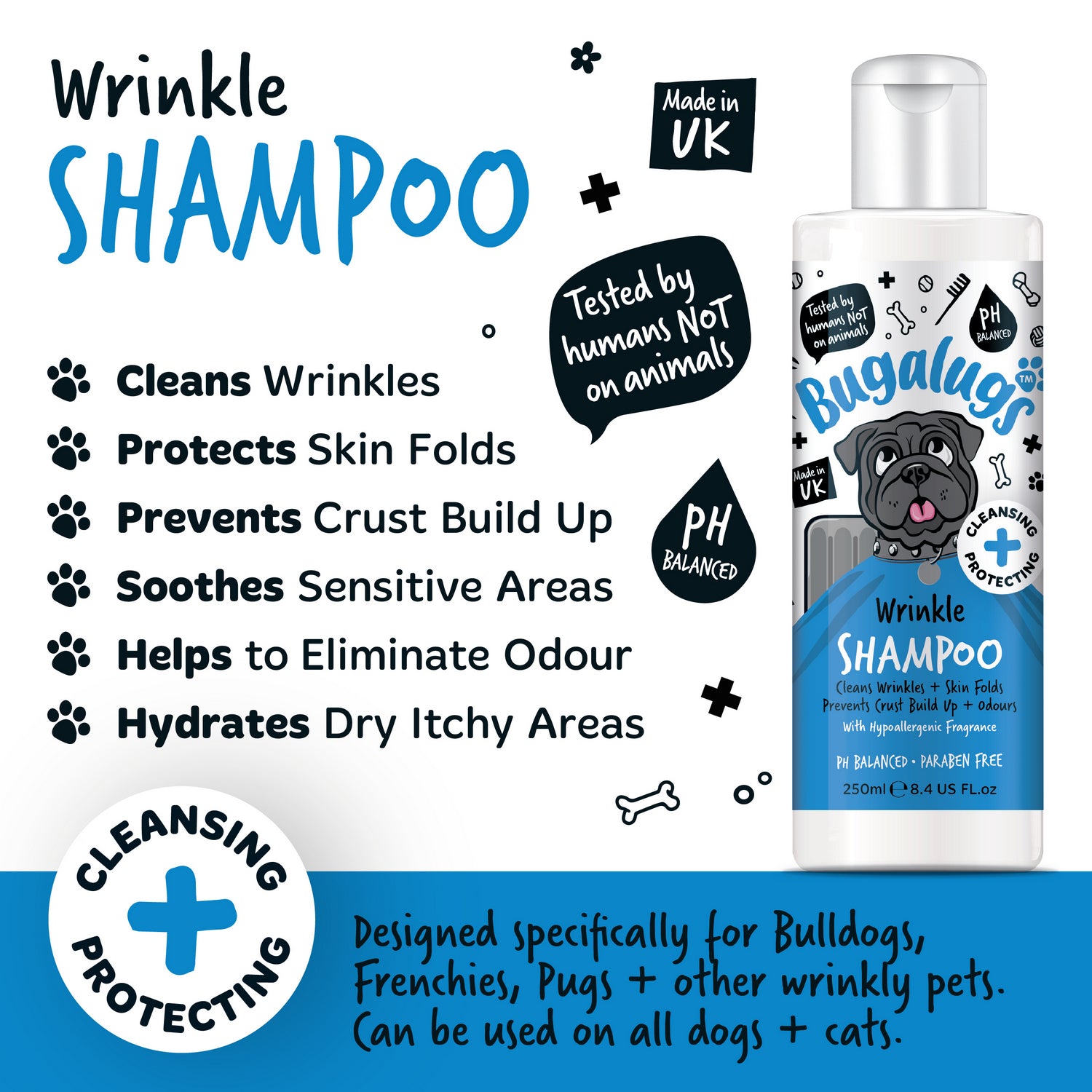 Bugalugs 250ml Wrinkle Shampoo Secondary Images_Paw points .jpg