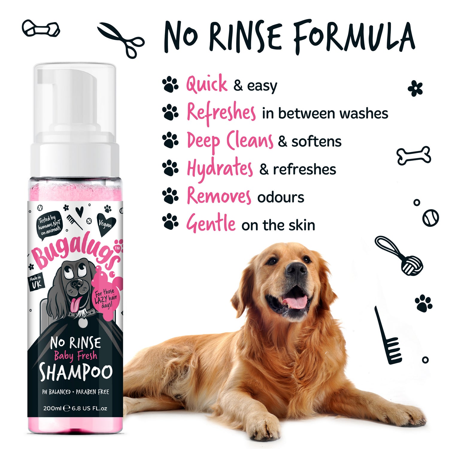 Bugalugs Baby Fresh NO RINSE Dog Shampoo_Paw Points.jpg