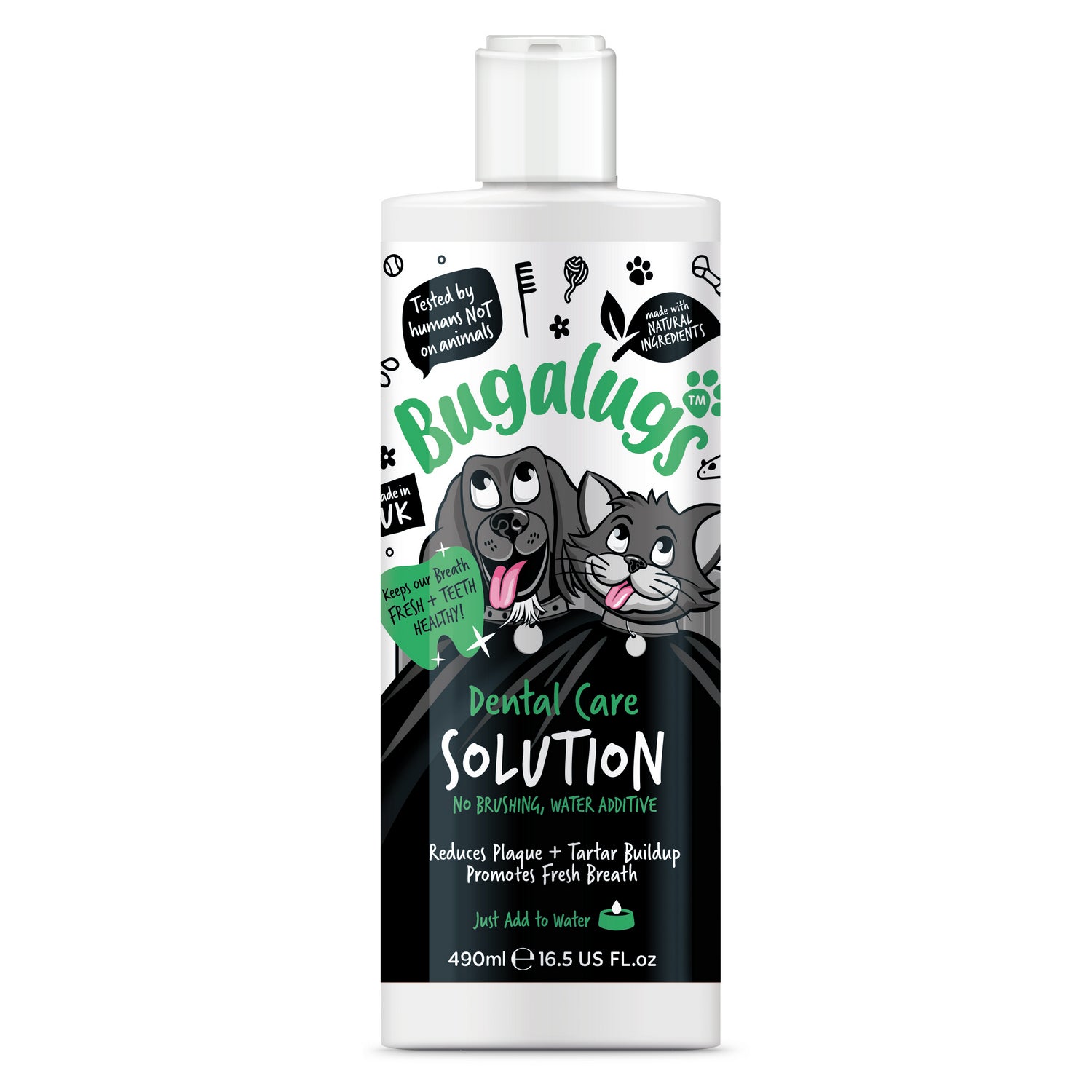 Bugalugs Dental Solution 490ml Dog Cat Secondary images_Front.jpg