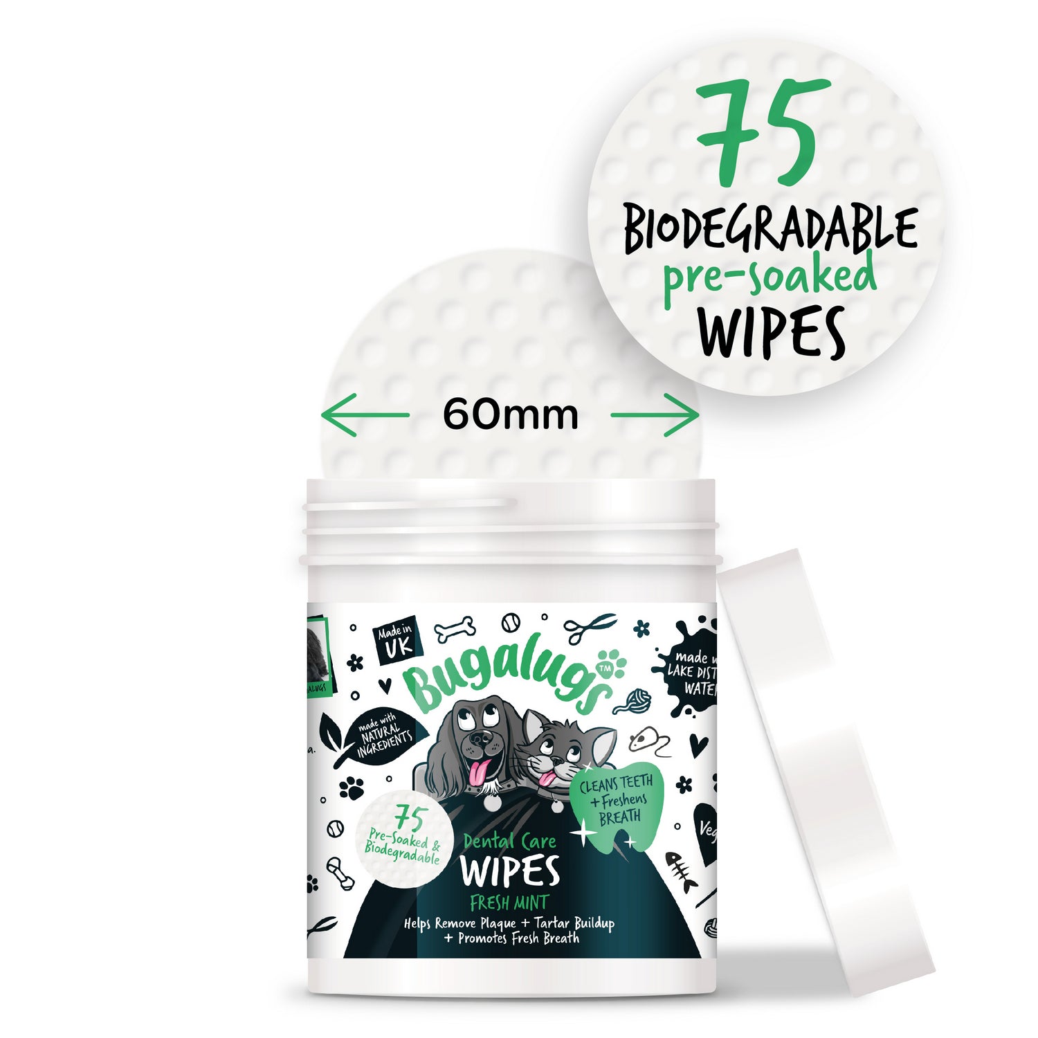 Bugalugs Dental Wipes 75 Dog Cat Secondary images_75 pre Soaked.jpg