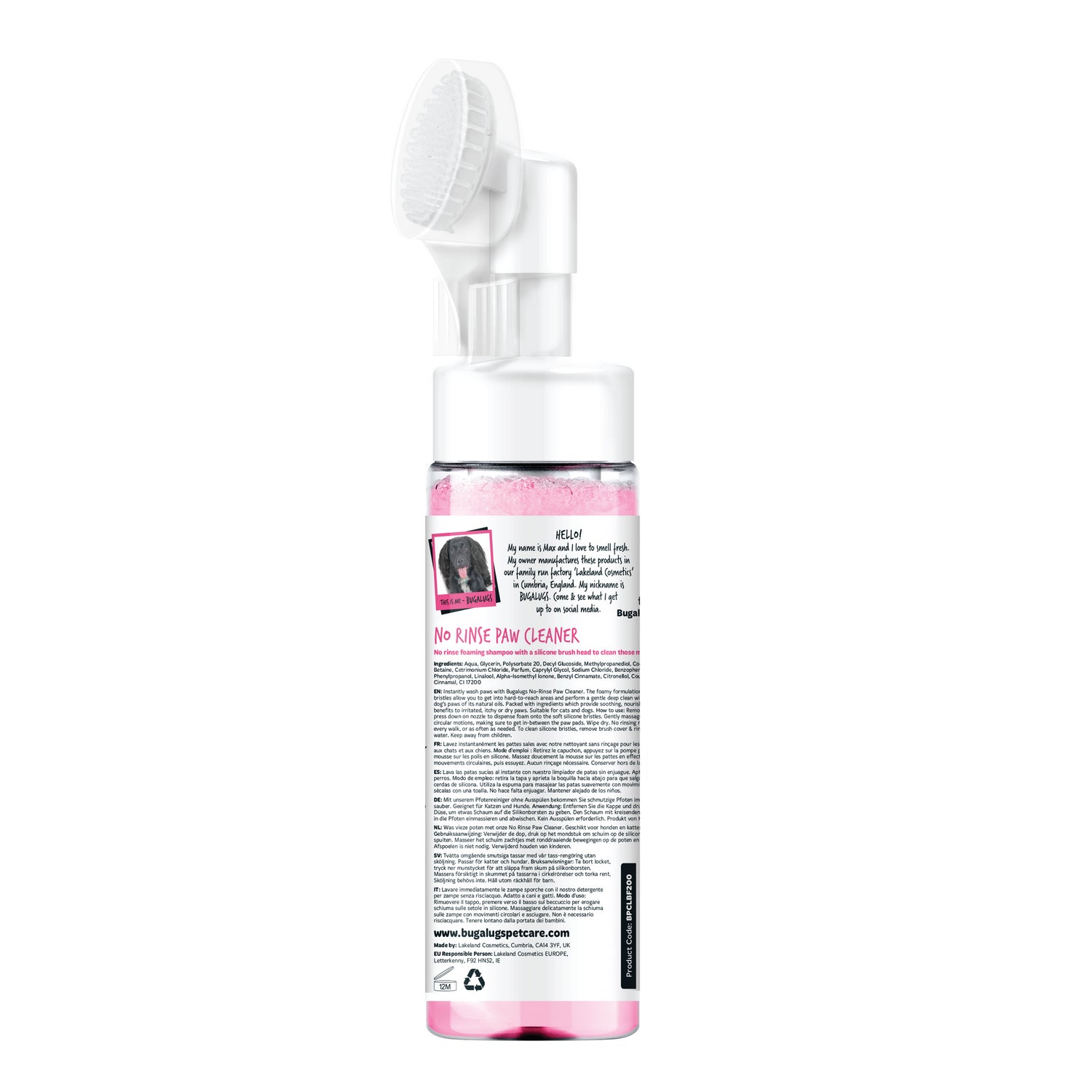 Bugalugs Paw Cleaner Baby Fresh Back of Bottle.jpg