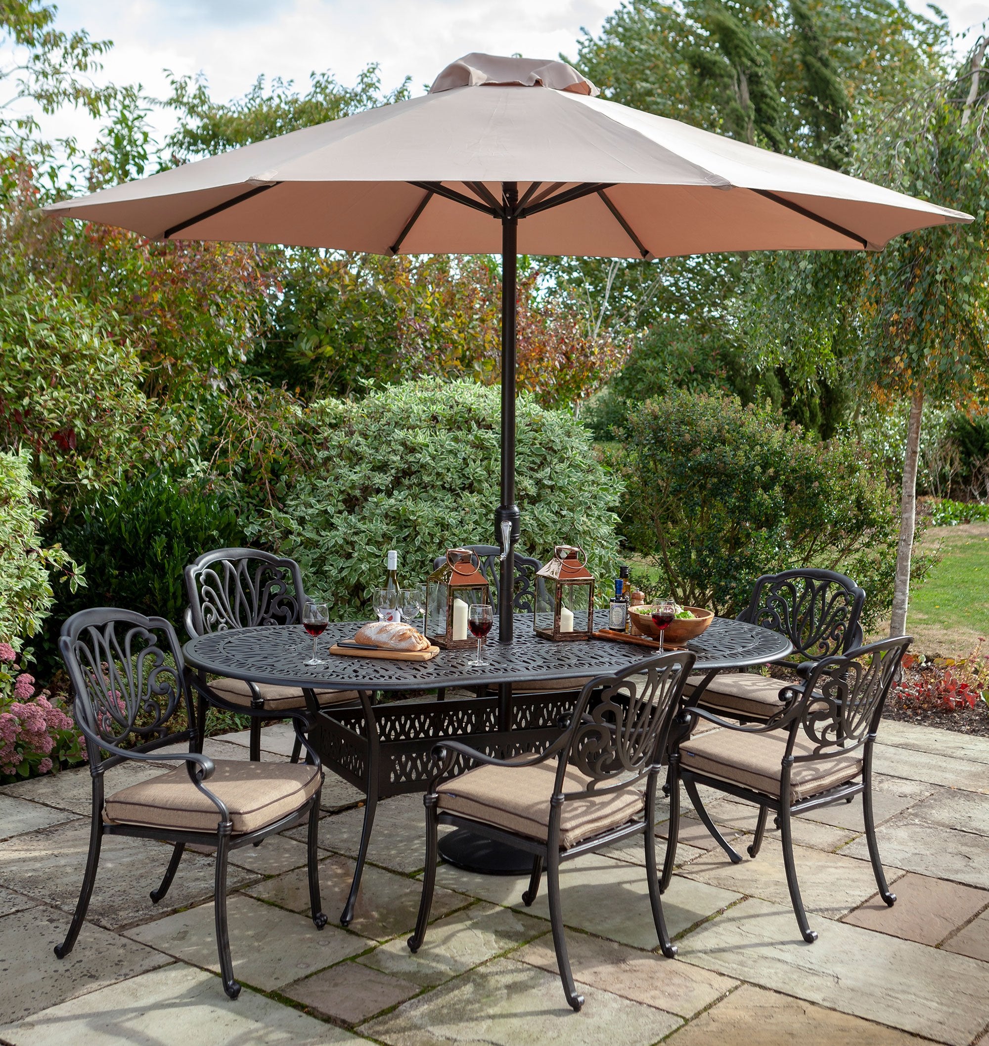 Hartman Amalfi Garden Dining Set - 6 Seater Oval Set With Weatherready ...