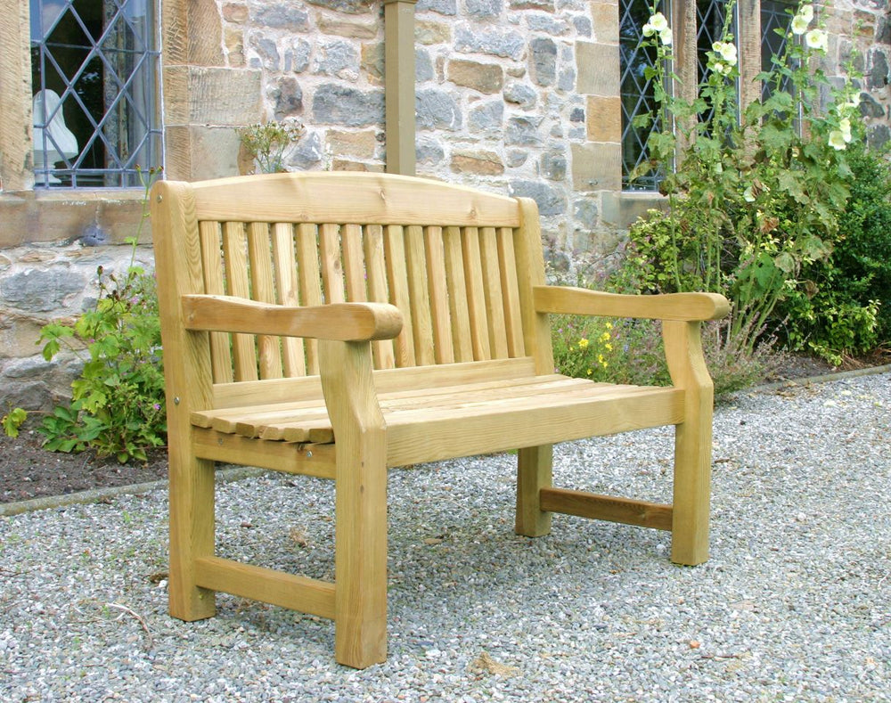 Zest Emily 4ft Garden Bench - Emily 4ft Bench with Green Cushion ...